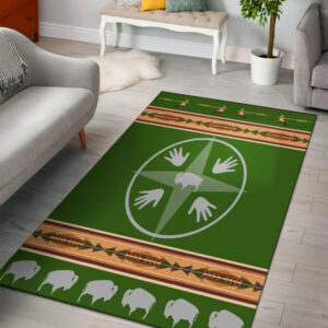 medicine wheels bisons native american area rug 1