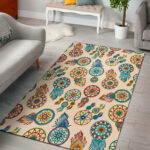 mini colorful dreamcatchers cream native american area rug gb nat00041 arug01