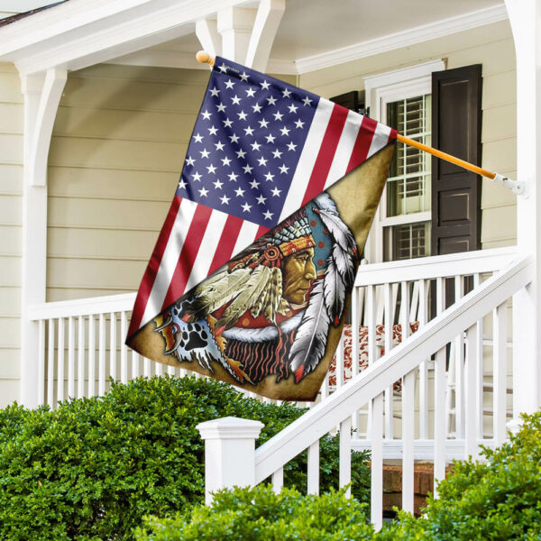 native american american us flag