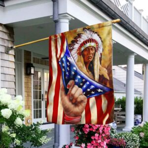 native american ancestor american flag