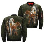 native american art horseman native bomber jacket jknative 0031