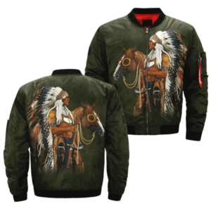 native american art horseman native bomber jacket jknative 0031