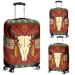 native american bison skull luggage covers