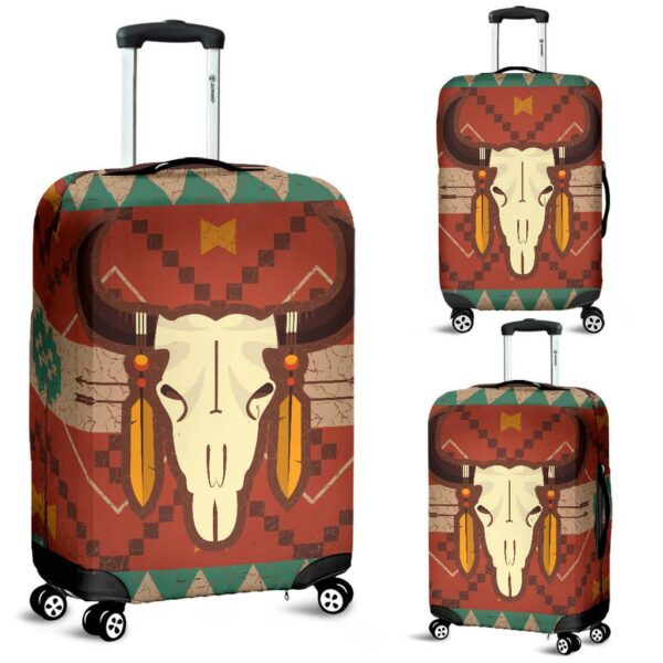 native american bison skull luggage covers