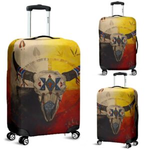 native american bison skull unique luggage covers