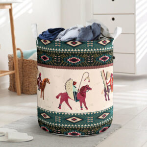 native american chief horse laundry basket