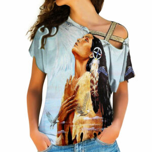 native american cross shoulder shirt 133