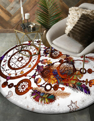 native american dreamcatcher round floor rug