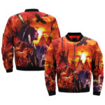 Native American Indian Wolf Eagle House Bomber Jacket