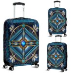 native american mandala pattern blue luggage