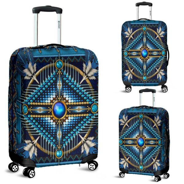 native american mandala pattern blue luggage