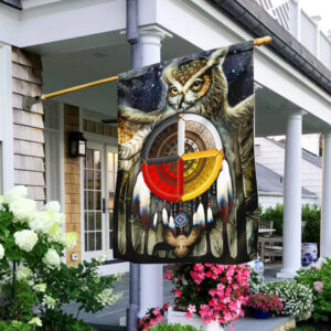 native american owl four directions flag ntb46f