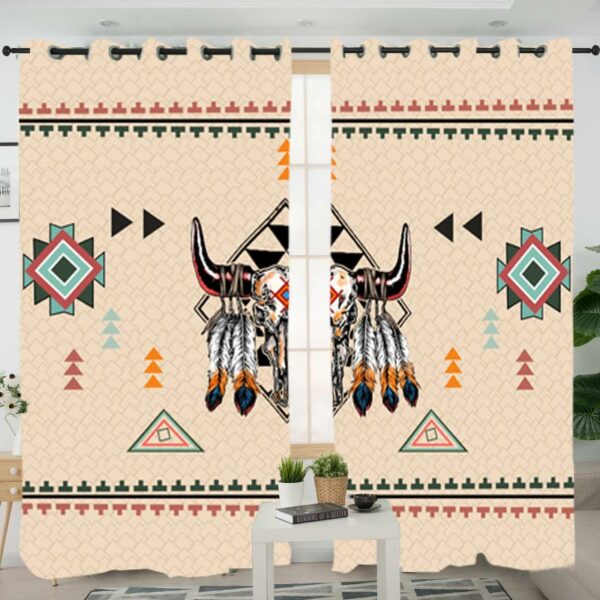 native american pride bison living room curtain