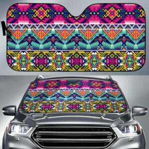 native american thunderbird pattern auto sun shades 1