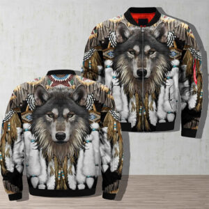 native american wolf native bomber jacket jknative 0090