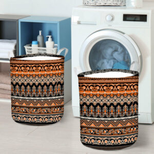native brown pattern laundry basket 2