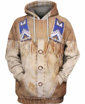 native buckskin beaded 3d hoodie