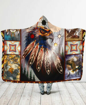 native eagles hooded blanket