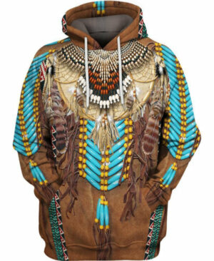 native fringed motifs 3d hoodie