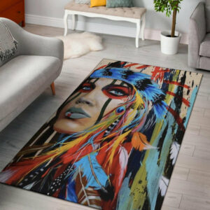 native girl native american area rug 1