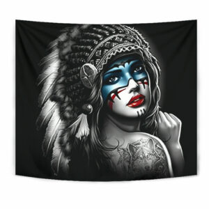 native girl tapestry