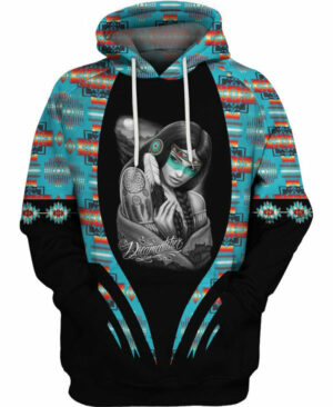 native girl tribes pattern native american 3d hoodie
