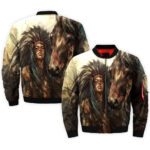 native girl with horse bomber jacket jknative 0067