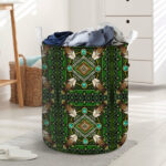 native green pattern laundry basket