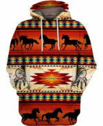 native horse pattern 3d hoodie