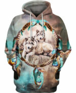 Native Lovely Wolf 3D Hoodie
