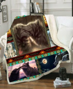 native loving wolves fleece blanket