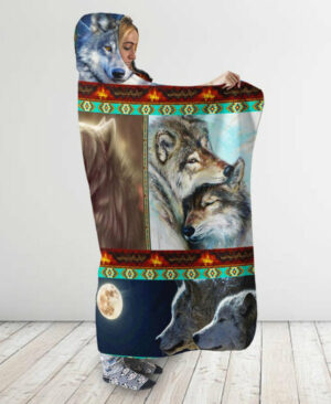 native loving wolves hooded blanket 1