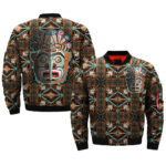 native mandala brown bomber jacket jknative 0056