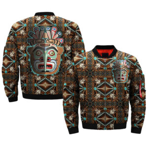 native mandala brown bomber jacket jknative 0056