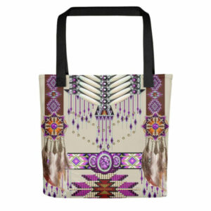 native pattern purple tote bag