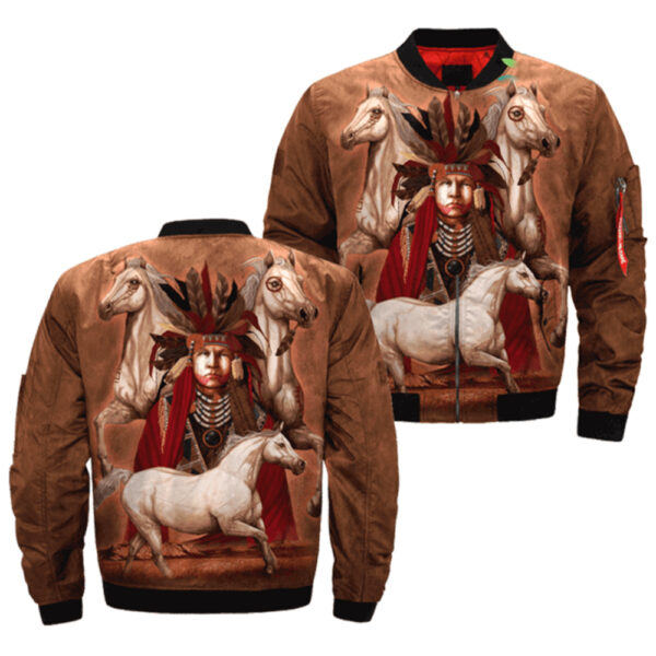 native stories of horse origins native bomber jacket jknative 0037