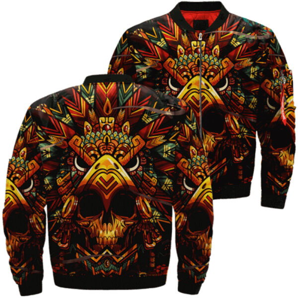 native warrior skull over print jacket jknative 0095