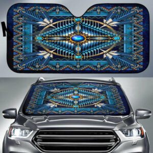 naumaddic arts blue native american design auto sun shades no use 1