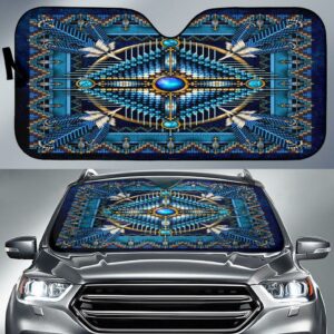 naumaddic arts blue native american design auto sun shades no use