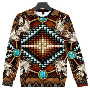 naumaddic arts brown native american 3d sweatshirt