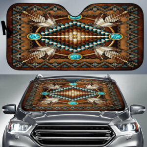 naumaddic arts brown native american design auto sun shades no link 1