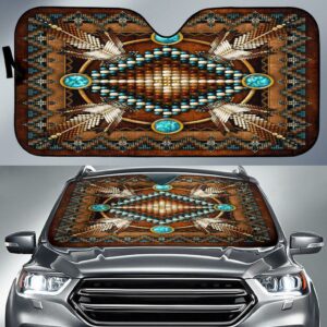 naumaddic arts brown native american design auto sun shades no link