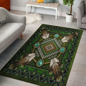 naumaddic arts green native american design area rug no link