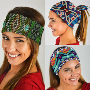 naumaddic arts green native american design bandana 3 pack 1