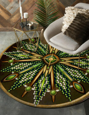 naumaddic arts green native american design round carpet 5
