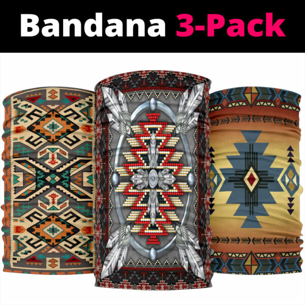 naumaddic arts native american design bandana 3 pack new