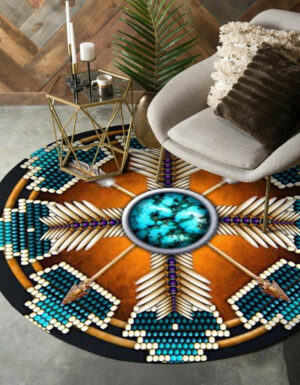 naumaddic arts native american design round carpet 1