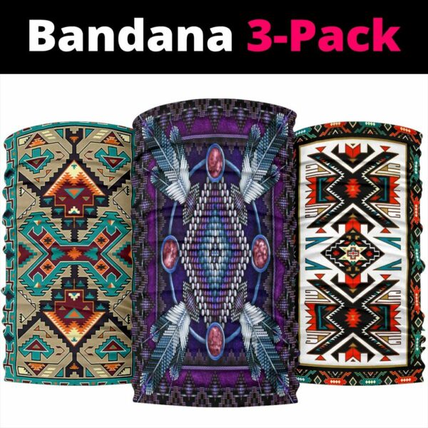 naumaddic arts purple native american bandana 3 pack1