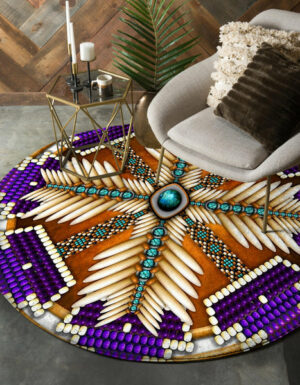 naumaddic arts purple native american design round carpet 1