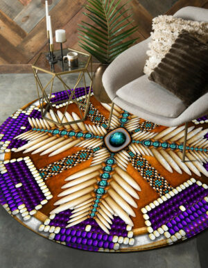 naumaddic arts purple native american design round carpet